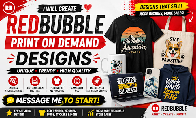 create unique redbubble print on demand design for your store