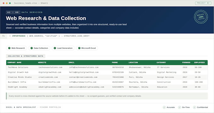 fast and accurate data entry work