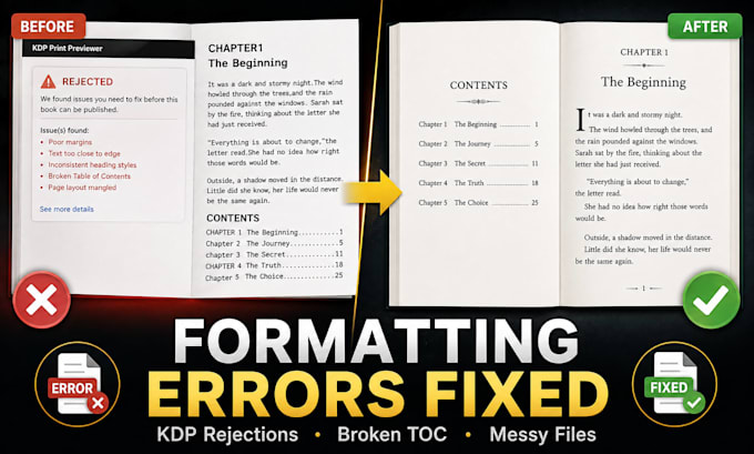fix formatting errors in your ebook or print manuscript