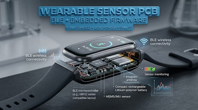 design miniaturized wearable sensor pcb and embedded ble firmware