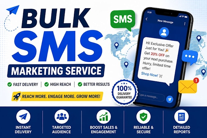send bulk SMS marketing, text message, email campaighs