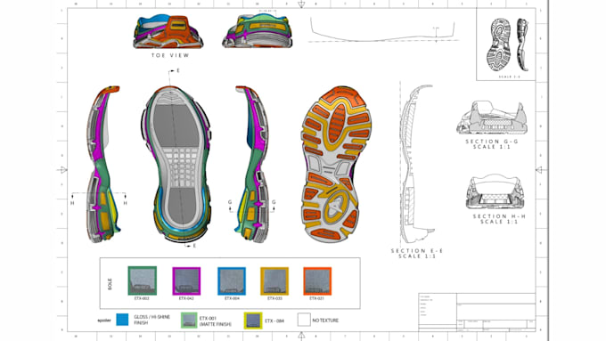 create 3d shoe models, sneaker and footwear design