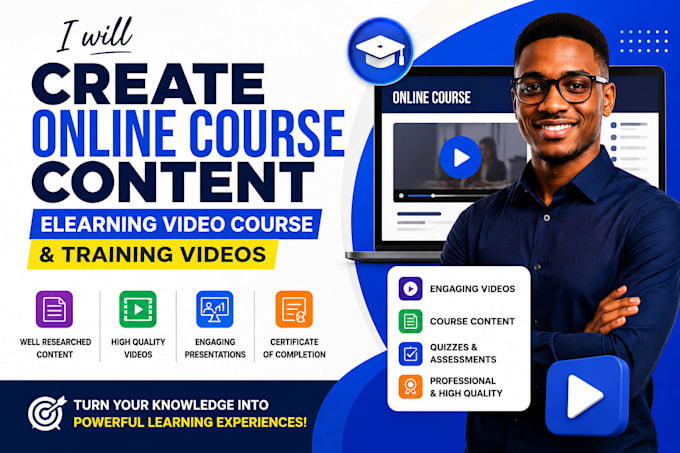 create online ai video course content, ai elearning video course, ai avatar