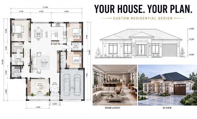 create custom residential house plans and architectural drawings
