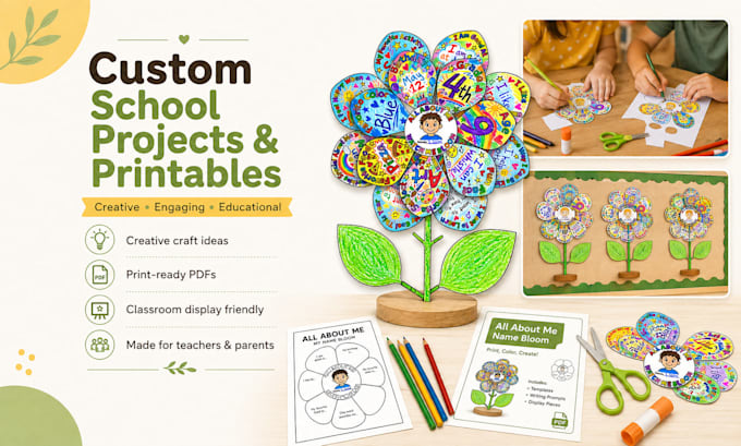 design classroom crafts, printables and teaching resources