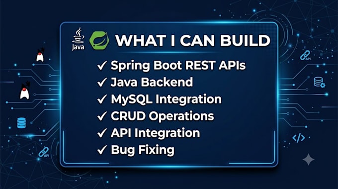 develop java spring boot rest API and backend applications