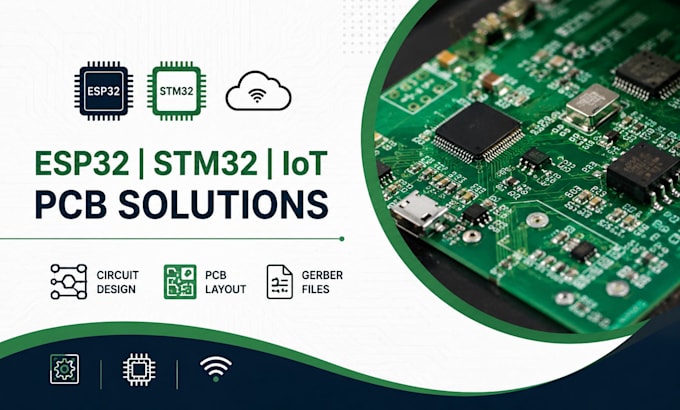design esp32 pcb, stm32 pcb, iot pcb, circut design, pcb la
