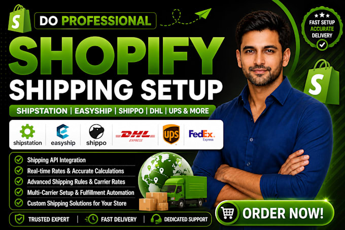 do shopify shipstation, easyship, shippo, dhl, ups, shipping setup, shipping api