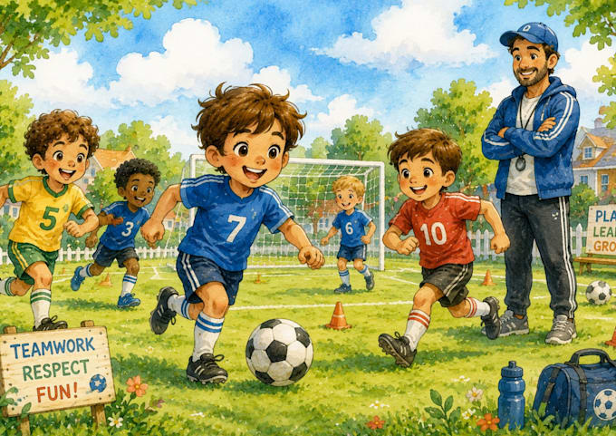 do children story 2d hand drawn book illustration