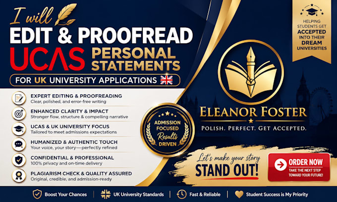 edit and proofread ucas personal statements for UK university applications