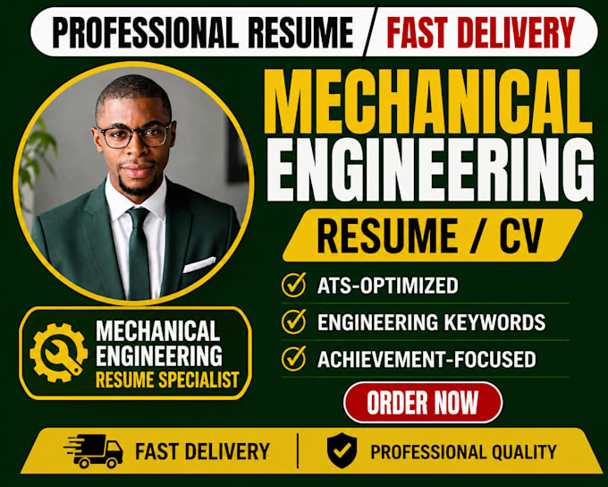 write an ats optimized mechanical engineering resume and CV