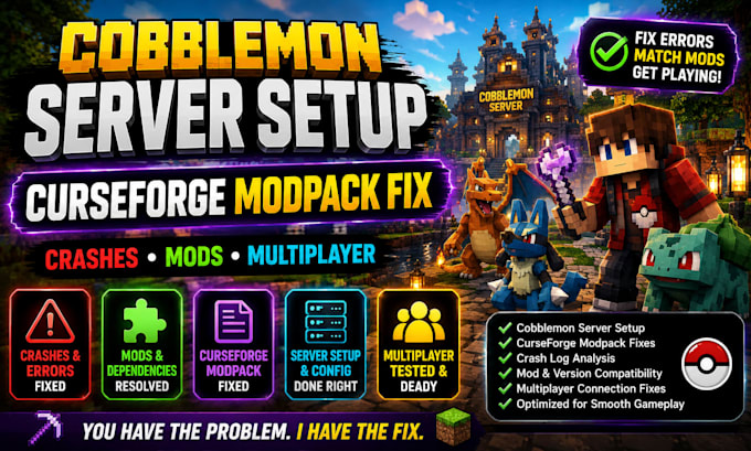 fix your cobblemon server, curseforge modpack and minecraft crashes