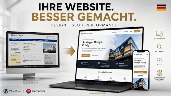 build a modern german business website with SEO