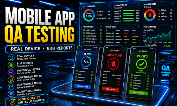 do professional mobile app QA testing on real android devices
