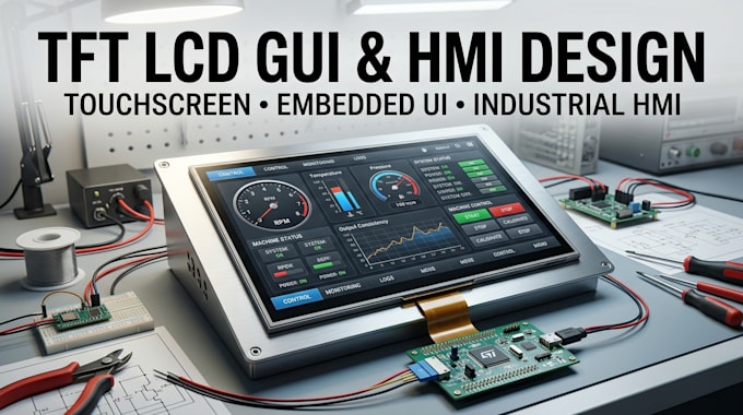 design custom tft lcd gui, hmi touchscreen interface and embedded UI