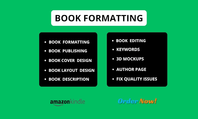 do book formatting and publishing on amazon kinlde KDP