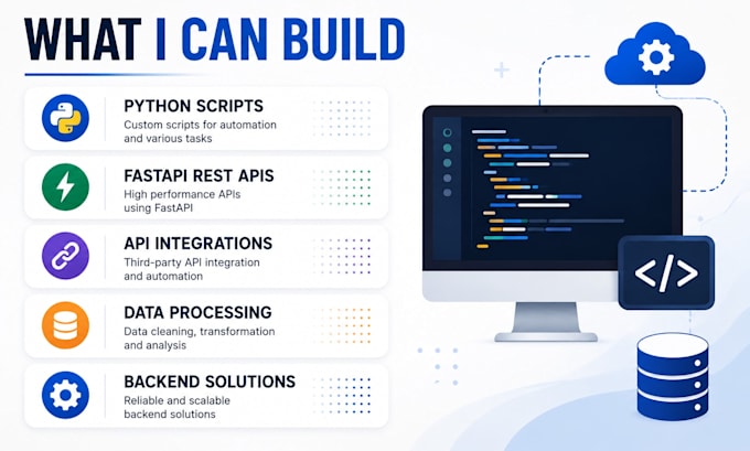 develop python scripts and fastapi apis