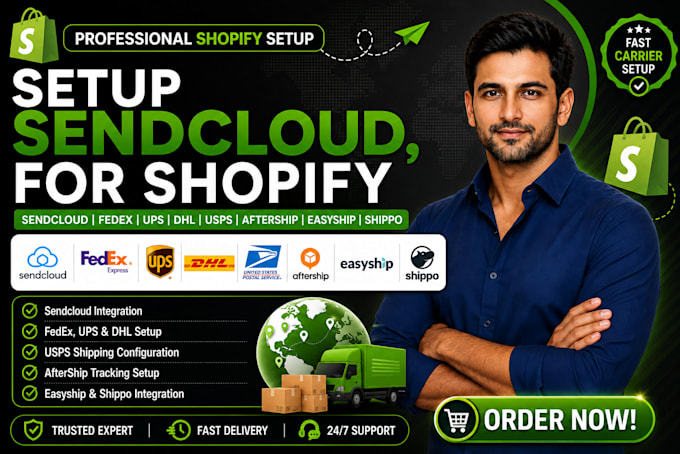 setup sendcloud, fedex, ups, dhl, usps aftership, easyship, shippo, for shopify