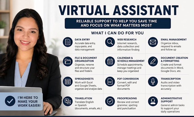 be your virtual assistant for admin tasks