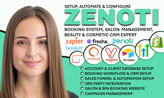 setup and integrate clinic spa salon, zenoti mangomint crm, mindbody boulevard