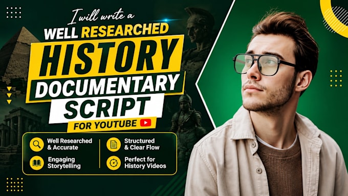 write a well researched history documentary script for youtube