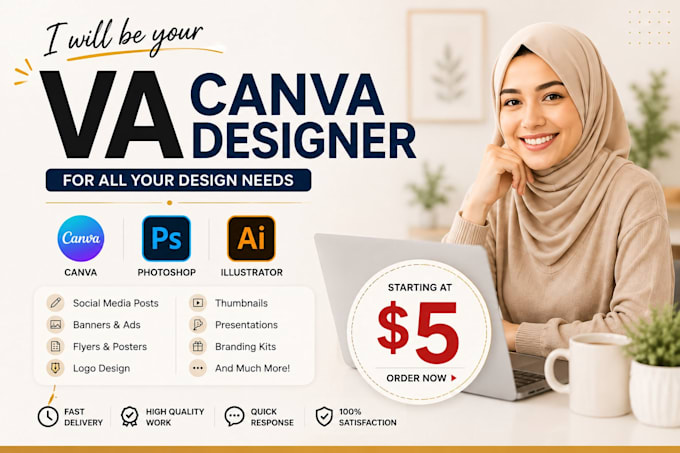 be your professional VA for canva graphic design