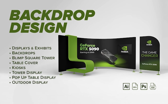 design trade show booth and backdrop for your exhibition