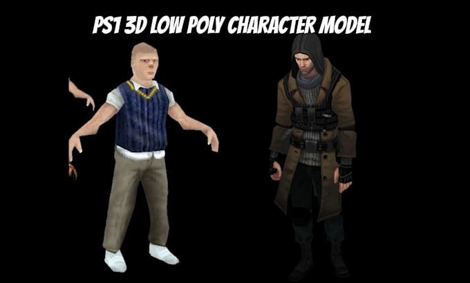 design rig animate low poly 3d model retro ps1 psx n64 3d low poly character