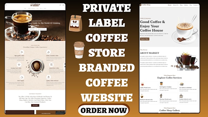 build private label coffee branded shopify store coffee tea dropshipping website