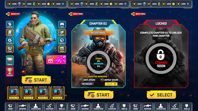develop 3d mobile game action game adventure game fps game