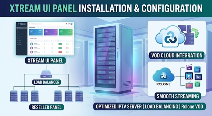 setup, configure, and optimize xtream UI panel, iptv server, and vod