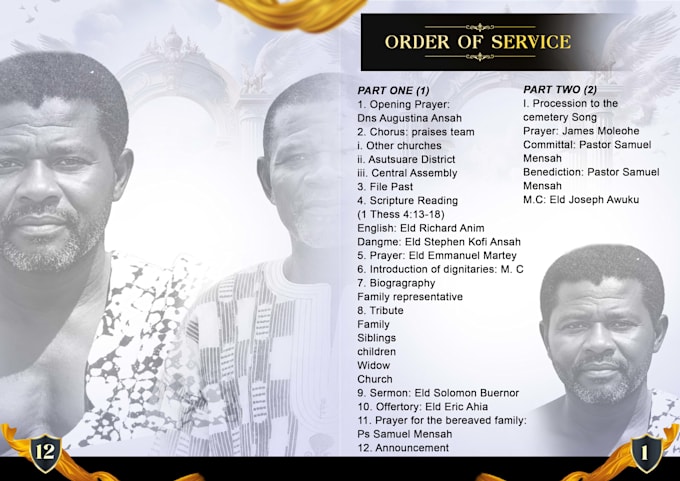 do nice funeral, obituary, memorial flyer or program, brochure in 3hrs