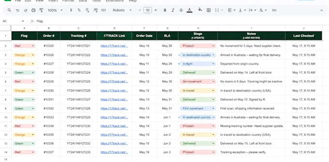 monitor your ecommerce orders and update tracking daily
