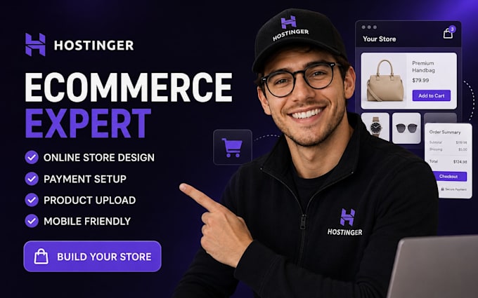 build hostinger ecommerce website online store and payment setup