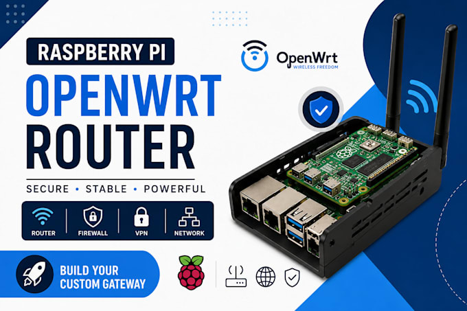configure raspberry pi openwrt router, VPN and embedded networking