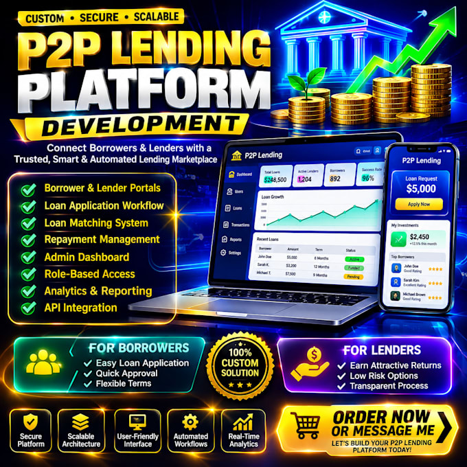 build custom p2p lending platform with admin dashboard