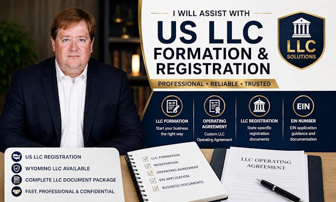 prepare US llc formation documents, operating agreement and business paperwork
