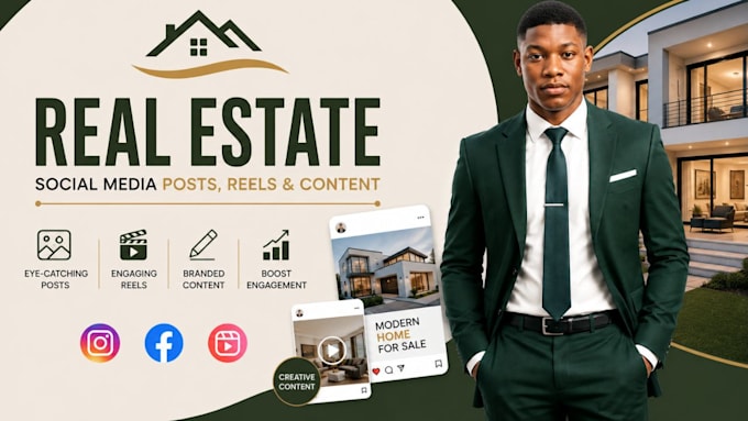 create real estate social media posts, reels and content