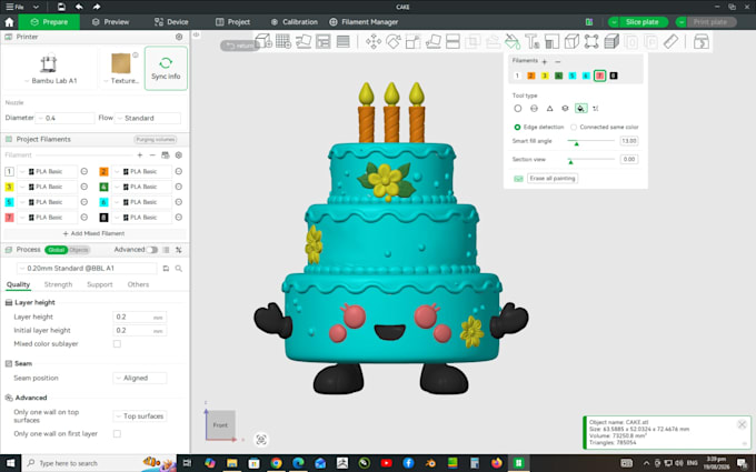 create 3mf files for multicolor 3d printing