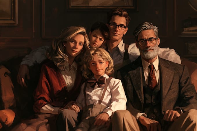 draw family portrait illustration