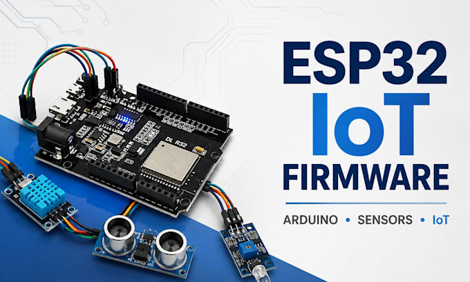 develop esp32 arduino firmware for microcontroller iot devices and sensors