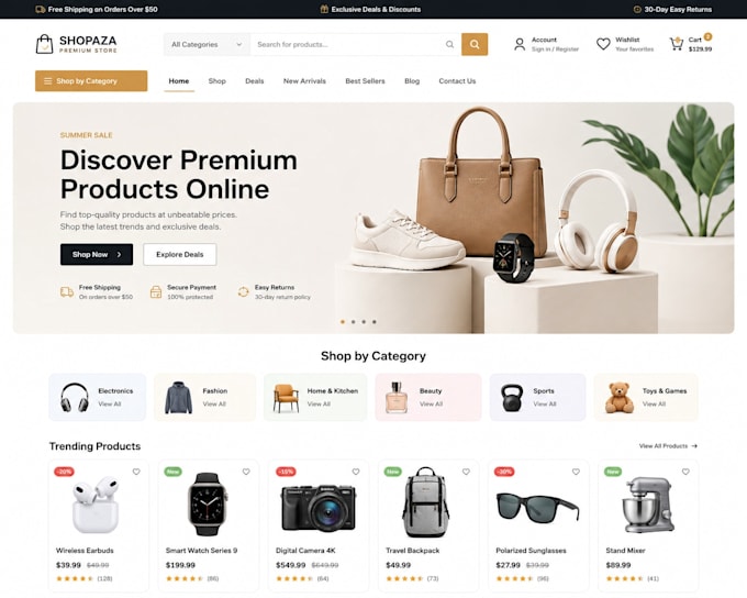 create website homepage design
