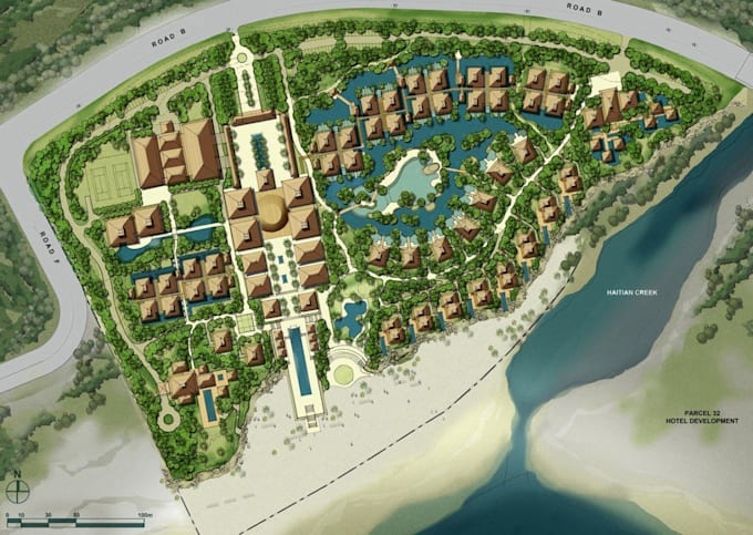 design hotel map, resort map, site map, tourist map and vector map