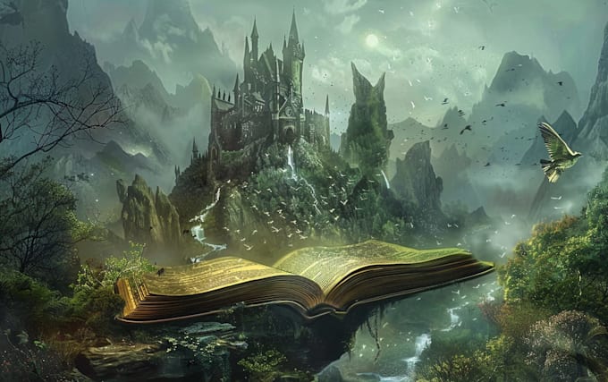 create a magical fantasy book cover design
