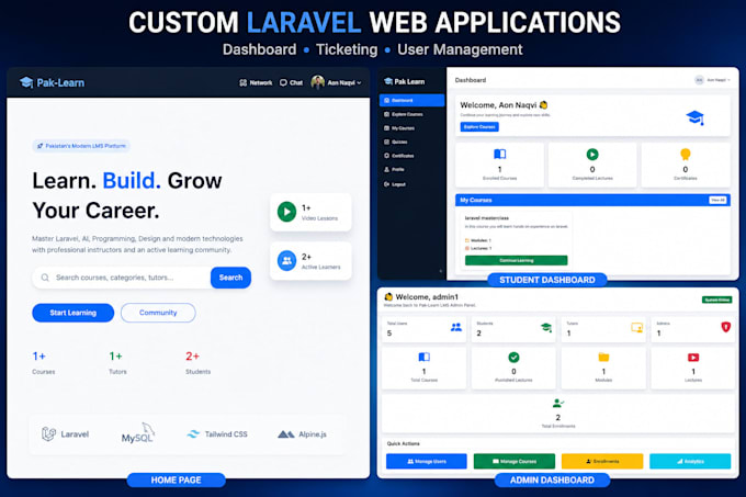 develop custom laravel web applications