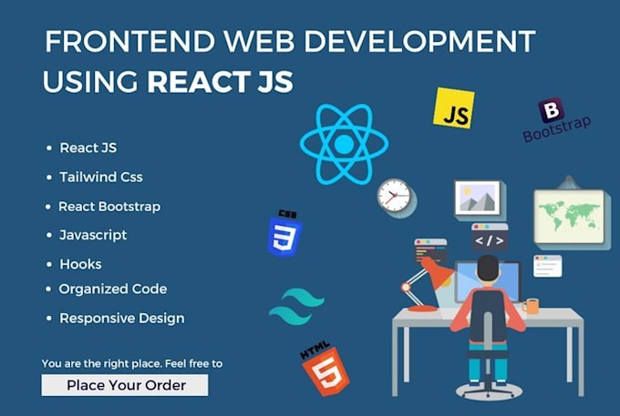 develop a modern react js website or web application