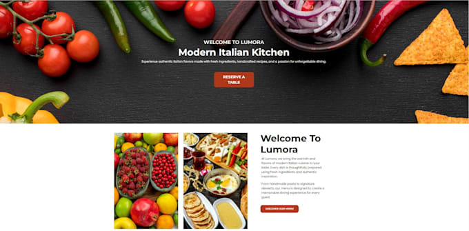 design a modern restaurant website with online menu and ordering
