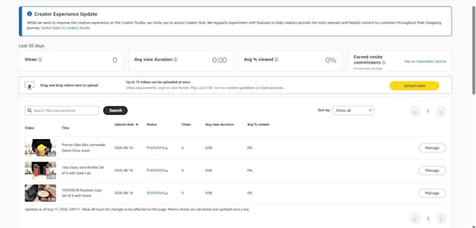 set up your amazon influencer account and get it approved for onsite program