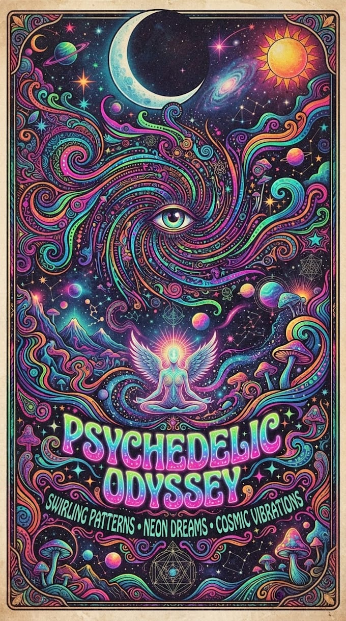 create unique psychedelic poster art