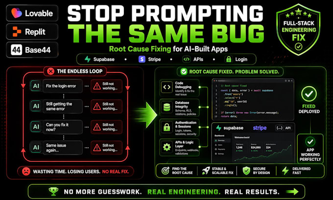fix lovable replit base44 ai apps and saas